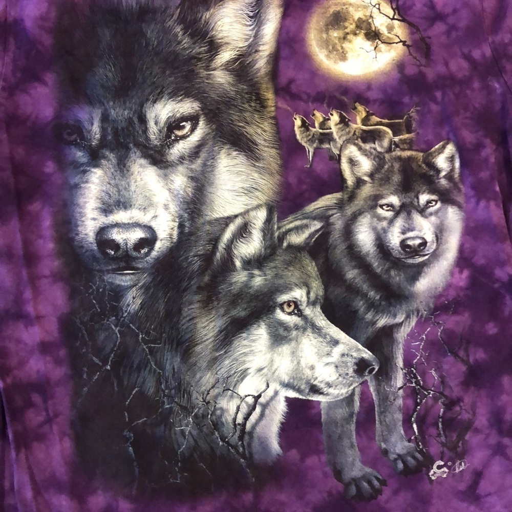 VINTAGE Caballo Wolf Tie Dye T-Shirt - Picture 5 of 7
